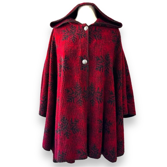 Bear Ridge Outfitters Sweaters - BEAR RIDGE OUTFITTERS | Vintage Wool Blend Hooded Poncho Cardigan Sweater Cape